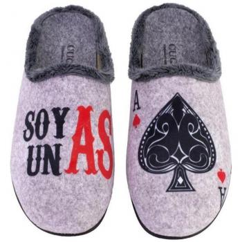 CUQUE 595 Zapatillas de casa de hombre gris 623, calzado de casa para hombre, color gris