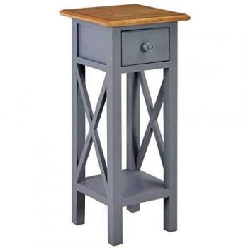 Grey Wooden Side Table 27x27x65.5 cm
