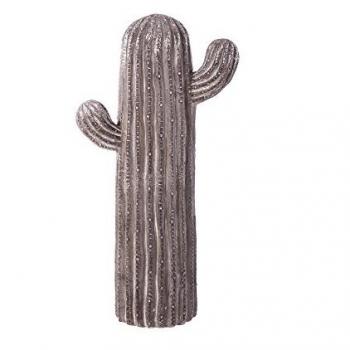 Figura Decorativa Cactus Gris de Cerámica Étnica para Exterior 25 x 14 x 47,5 cm