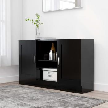 Black Sideboard 120x30.5x70 cm Engineered Wood