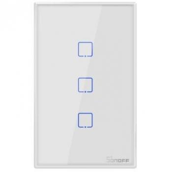 Interruptor Wifi Sonoff T2 de 3 Canales con Revestimiento de Cristal Compatible con Cassette Italiane 503