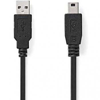 Cable USB 2.0 A-Mini 5-Pines M-M, 2.0m Negro
