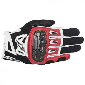 Alpinestars SMX-2 Air Carbon V2 Motorcycle Gloves - Black/White/Red (Size L)