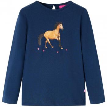 Camiseta infantil de manga larga azul marino 116