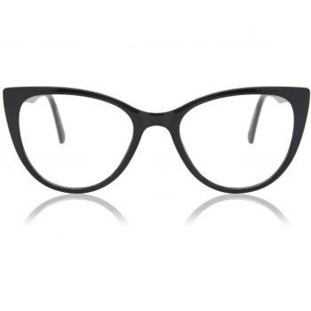 Cat Eye Full Rim Plastic Women's Prescription Glasses - Black - Size 51 - Blue Light Block Available - SmartBuy Collection