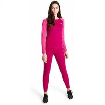 Dare2b Exchange Fast Wicking & Quick Drying Thermal Ski & Snowboard Active Base Layer Long Sleeve Top with Anti-Bacterial Odour Control Treatment, Mujer, Fuschia/Cyber Pink, 18