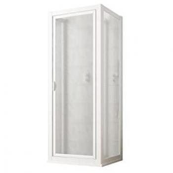 Mampara de ducha 3 lados 90x90x90 cm h 190 acrílico blanco modelo Sigma Trio