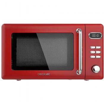 Cecotec ProClean 5110 Retro Microondas con Grill, Libre Instalación, 700W, 20 Litros, Diseño Vintage Rojo