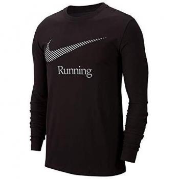 Desconocido Nike M Nk Dry tee LS Dfct Swsh Run Long Sleeve Top, Hombre, Black, L