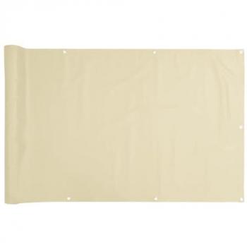 Pantalla de privacidad de balcón PVC crema 500x75 cm