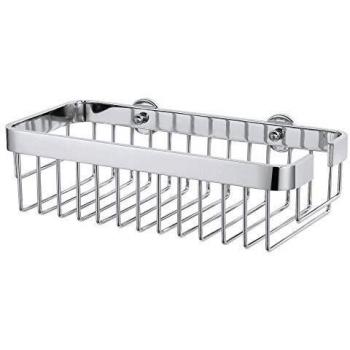 Cesta de ducha tesa aluxx de aluminio cromado brillante autoadhesiva tecnologia de montaje adhesiva 87 x 300 x 147 mm