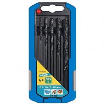 Wolfcraft 7105000 - 6 brocas espirales HSS, laminado por rodillo