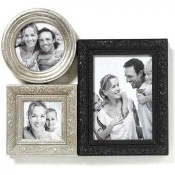 Walther Design QM299M Unique Home Living galería Marco del Retrato VARIEE para 3 Fotos, 13x18 + 2X9x9 cm