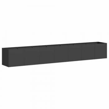 Cold-Rolled Steel Black Planter Box 280x40x40 cm - Durable Modern Outdoor Plant Stand