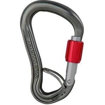 Wild Country Ascent Lite Belay Mosquetón, Unisex Adulto, Gunmetal/Red, Talla Única