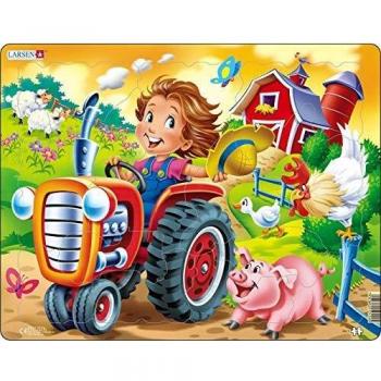 Puzzle Infantil de Granja con Tractor - 15 Piezas - L.A. Larsen