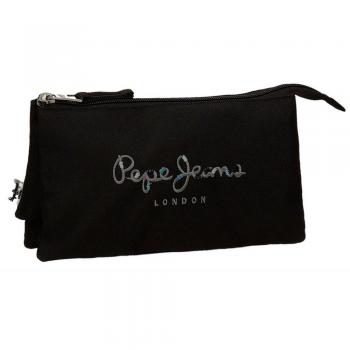 Pepe Jeans Harlow Neceser de Viaje, 22 cm, 1.32 litros, Negro