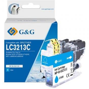 G&G Compatible Brother LC3213/LC3211 Cyan Cartucho de Tinta Genérico - Sustituto de LC3213C/LC3211C
