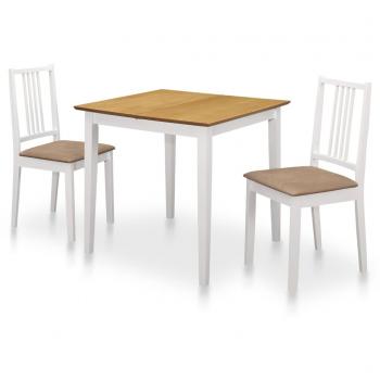 Juego de muebles de comedor 3 piezas MDF blanco