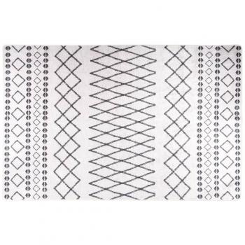 Alfombra lavable antideslizante blanco y negro 160x230 cm
