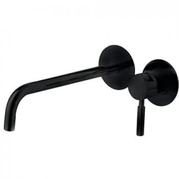 Grifo Lavabo Mural Empotrado Monomando Sin Placa Negro Galindo Theo City 8655616