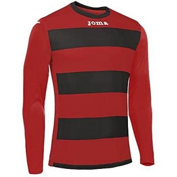 Joma Europa III Camiseta de Juego Manga Larga, Hombres, Negro/Rojo, XL