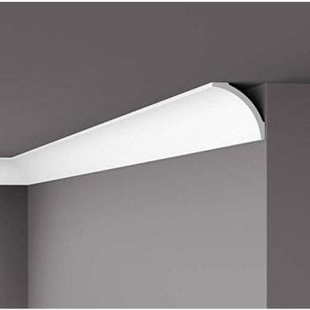 Cornisa de Techo NMC B8 NOMASTYL Poliestireno 82 x 82 x 2000 mm Blanca Diseño Clásico