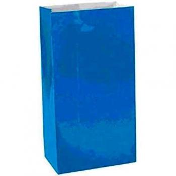 amscan Mini Bolsas de Papel, Azul caribeño