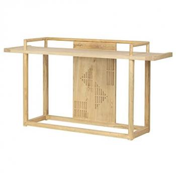Consola de Madera Mukdahan 150x40x81 Cm - Almacenamiento Adicional y Decorativo, Natural, Olmo Reciclado, Grande