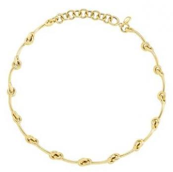 Collar de Mujer Breil Tie Up en Acero IP Dorado Espejado, Joya Elegante con Nudos Entrelazados y Largo Ajustable 39-46 cm