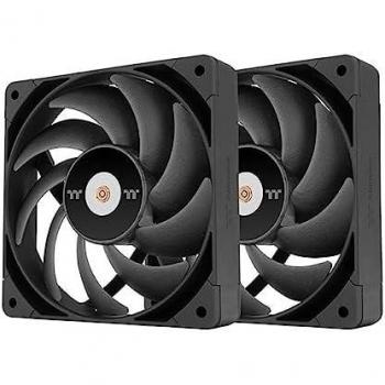 Thermaltake TOUGHFAN 12 Pro High Static Pressure Radiator Fan, 120mm PWM Controlled, Anti-Vibration Mounting System Cooling Fan CL-F129-PL12SW-A - Black (2-Pack)