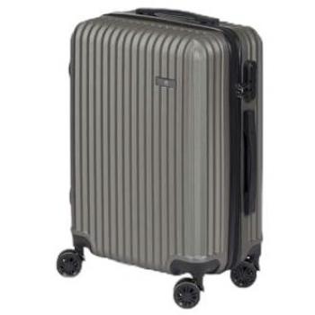 Maleta de Cabina Ligera y Resistente Gris Oscuro 38 x 57 x 23 cm con Diseño de Rayas en ABS