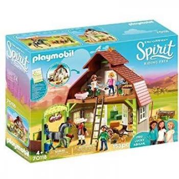 PLAYMOBIL DreamWorks Spirit Establo con Fortu, Pru y Abigaíl, a Partir de 4 Años