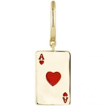 Piercing aro Earcandy As de Corazones Plata y oro amarillo 18k