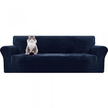 MAXIJIN Fundas de sofá extragrandes de Terciopelo Grueso, 4 plazas, Antideslizante, Antideslizante, para Perros, Gato, 1 Pieza, Protector elástico XL para Muebles