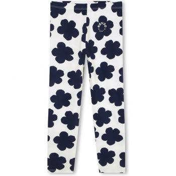 Kenzo Graphic Floral Logo Leggings 6 White / Navy