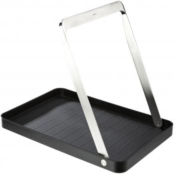 Stelton Serving Tray Take Away - Bandeja minimalista con asa plegable, superficie de goma antideslizante - Plástico ABS y acero inoxidable - Bandeja para servir bebidas, desayunos con una sola mano