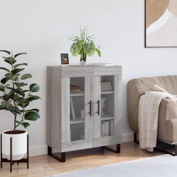 Aparador de madera de ingeniería 69,5x34x90 cm en color gris Sonoma, mueble de almacenaje para salón, buffet, armario auxiliar y armario de almacenamiento