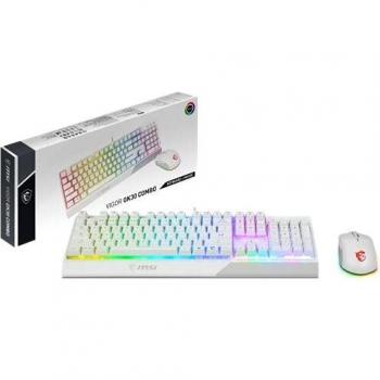 Combo Teclado y Ratón MSI Vigor GK30 USB QWERTZ Alemán Blanco RGB