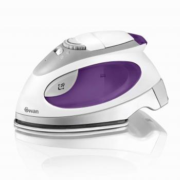Plancha de Viaje Compacta 900W con Pouch y Control de Temperatura Variable - Blanca y Morada