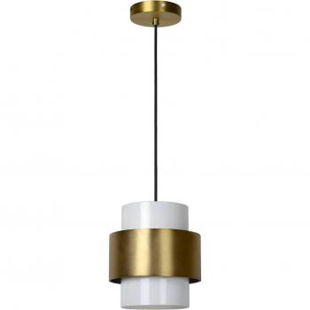 Lámpara colgante de cristal Firmin, Ø 20 cm, 1xE27, oro mate / latón