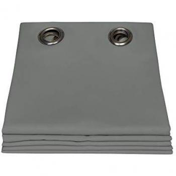 Cortina Exterior Gris 135x250 cm, Resistente al Sol y a Intempéries, Tela Impermeable y Antimoho, Ojetes, Fabricada en UE