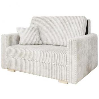 Sofá-cama Columbus 206 con caja de ropa de cama, color marrón claro, dimensiones 85x133x98cm