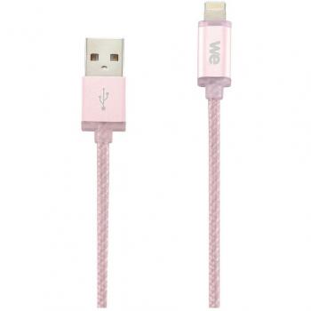 Cable USB/Lightning de Nylon 1m con LED de Carga Compatible con iPhone - Oro Rosa