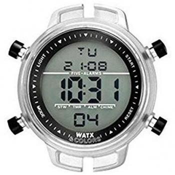 Reloj Hombre Watx & Colors RWA1705 - Diseño moderno, caja de acero inoxidable, resistencia al agua 10 ATM, correa de silicona ajustable, esfera analógica con detalles en color vibrante