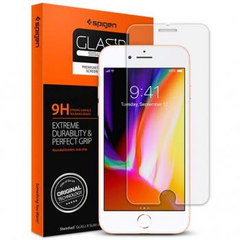 Protector de Pantalla Spigen GLAS.tR SLIM HD para iPhone 7 Plus y 8 Plus, Vidrio Templado Ultra Delgado