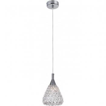 Lámpara colgante Simone 1 bombilla Cromo, suspensión de techo cromada de 1 luz