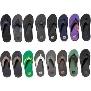 Chanclas Reef Fanning para Hombre con Cámara de Aire, Suela de Goma, Diseño Negro y Fuego, Talla 8 UK