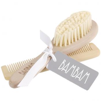 Bam Bam - Conjunto de cepillo y peine de madera