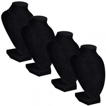 Expositor de joyas en forma de busto negro - 4piezas - 9x8,5x15cm